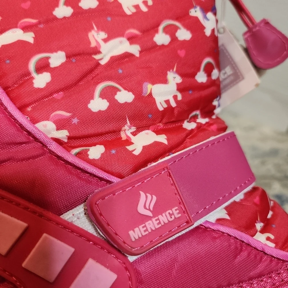 NWT Merence Unicorn Rainbow Pink Snow Boots. Kids size 2 or 33‎ eur.